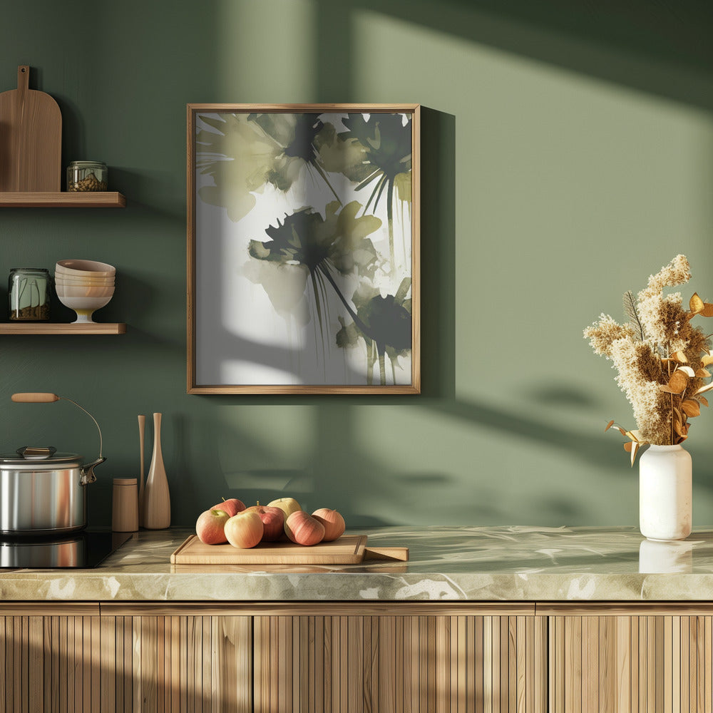 Green Flowers Poster