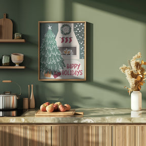 Cozy retro interior Poster