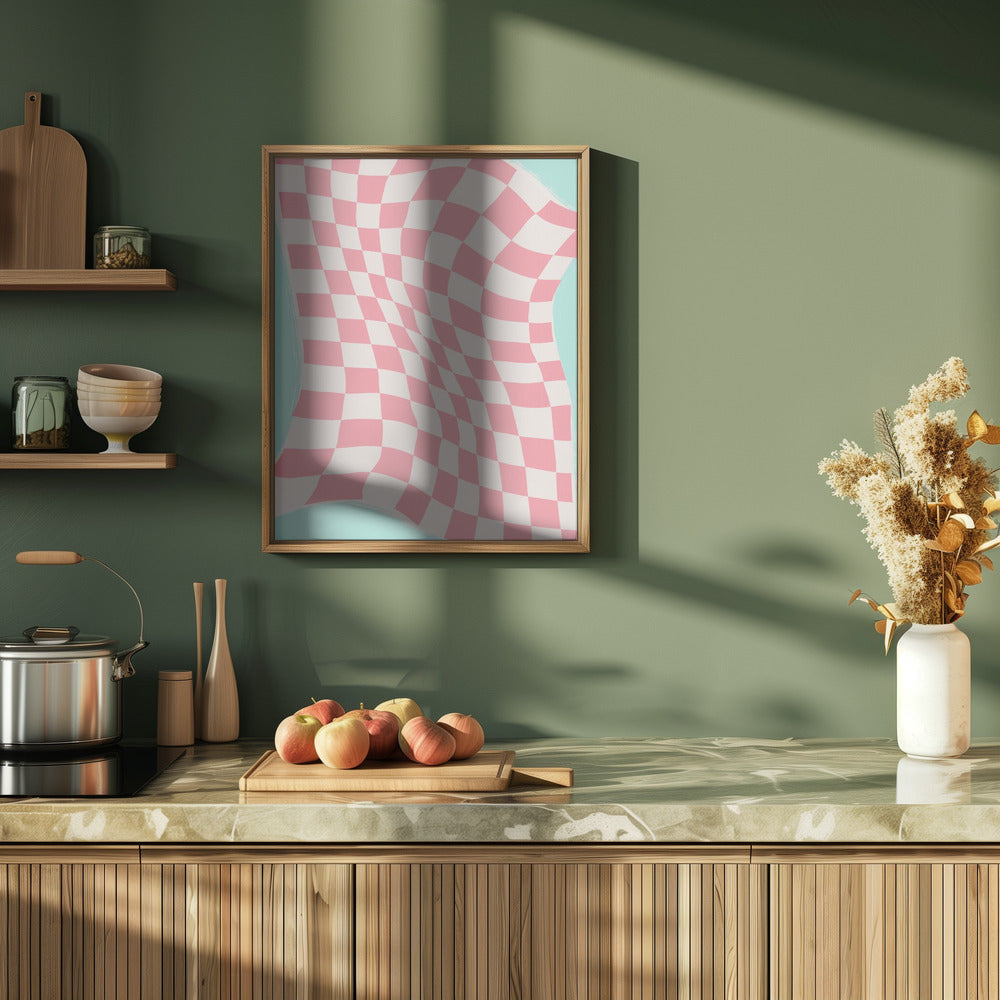 Pink Checker Cloth Poster