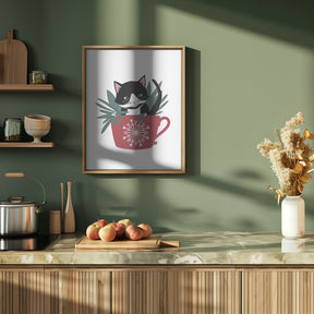 My cat Coco in a holiday mug Poster