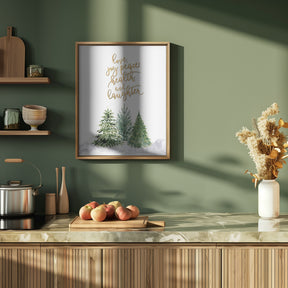 Christmas trees with holiday wishes Poster