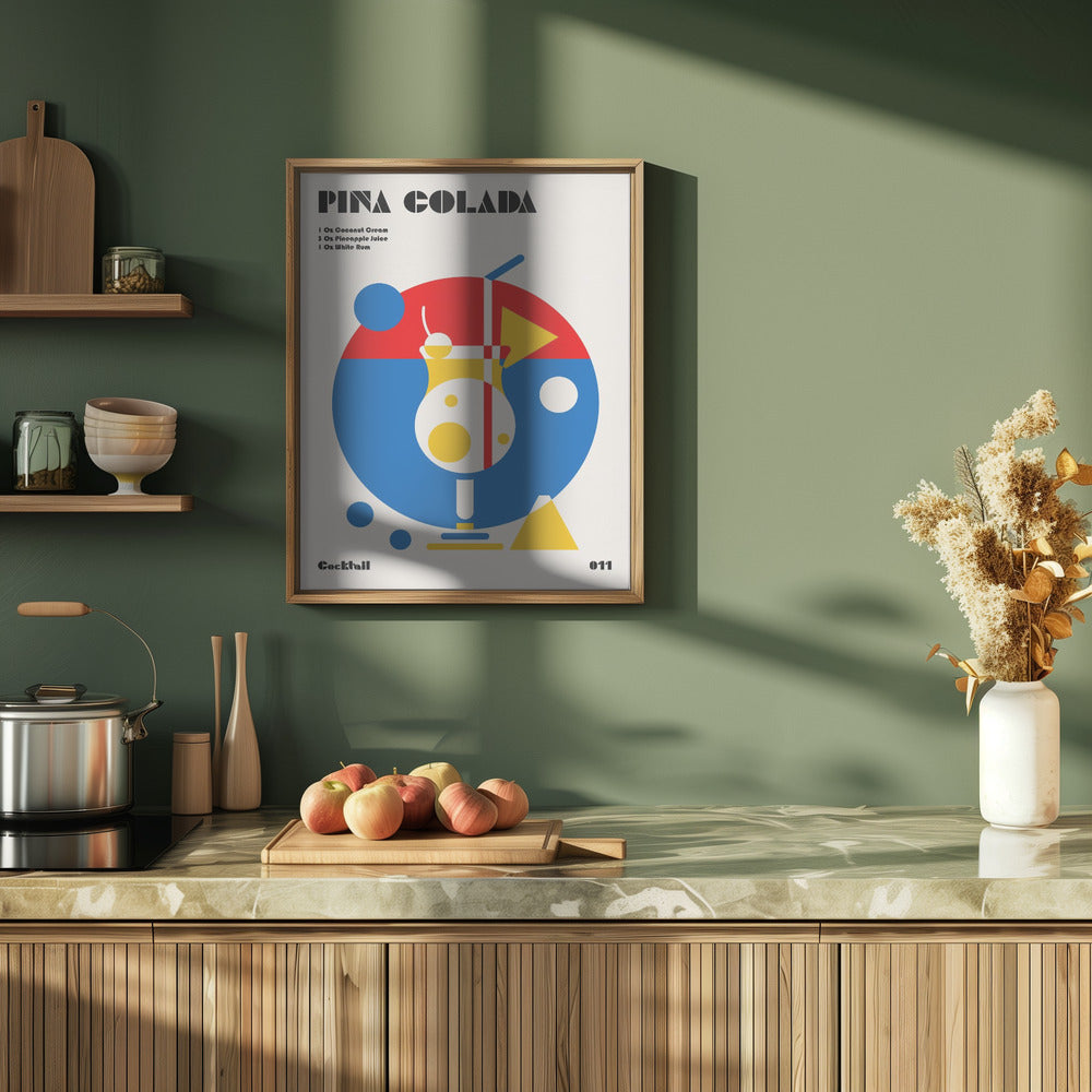 Pina Colada Bauhaus Cocktail Poster