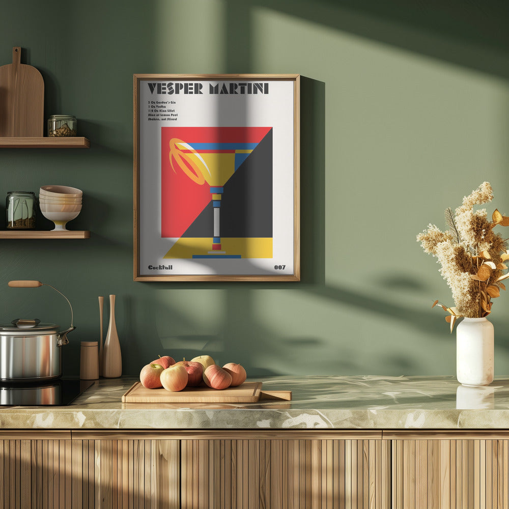 Vesper Martini Bauhaus Cocktail Poster