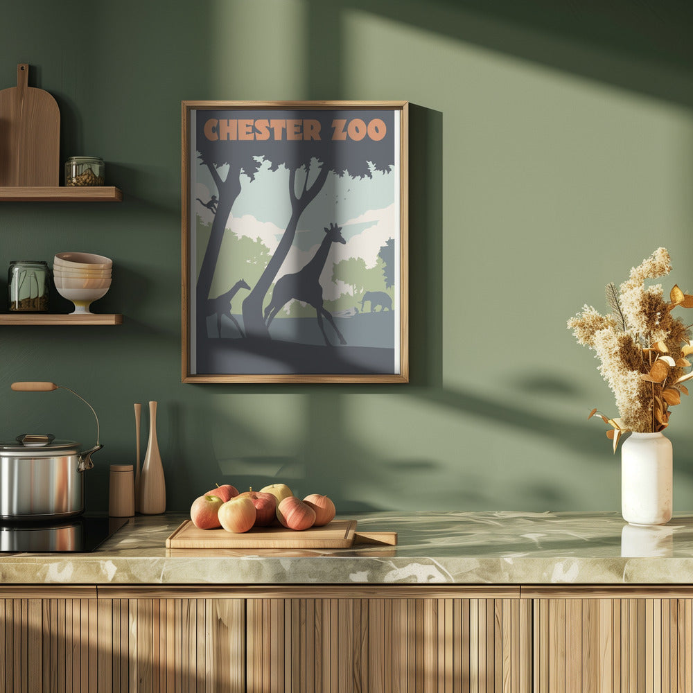 Chester Zoo Travel Print Poster