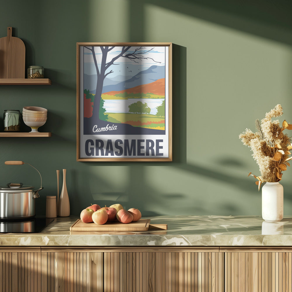 Grasmere Lake District Travel Print Poster