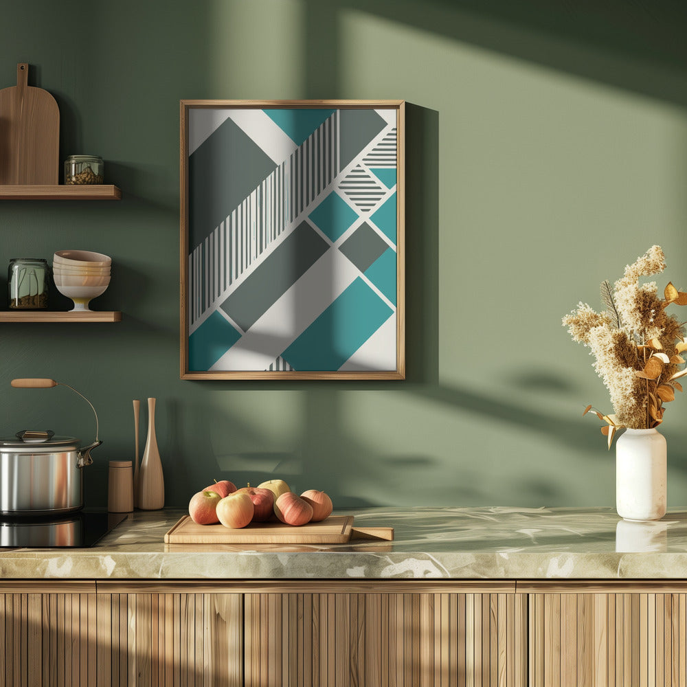 Geometric Teal Poster