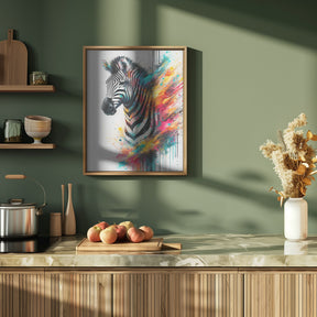 Colorful Zebra Poster