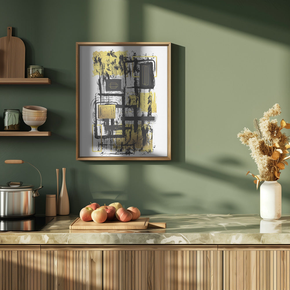 ABSTRACT ART Construction Plan Poster