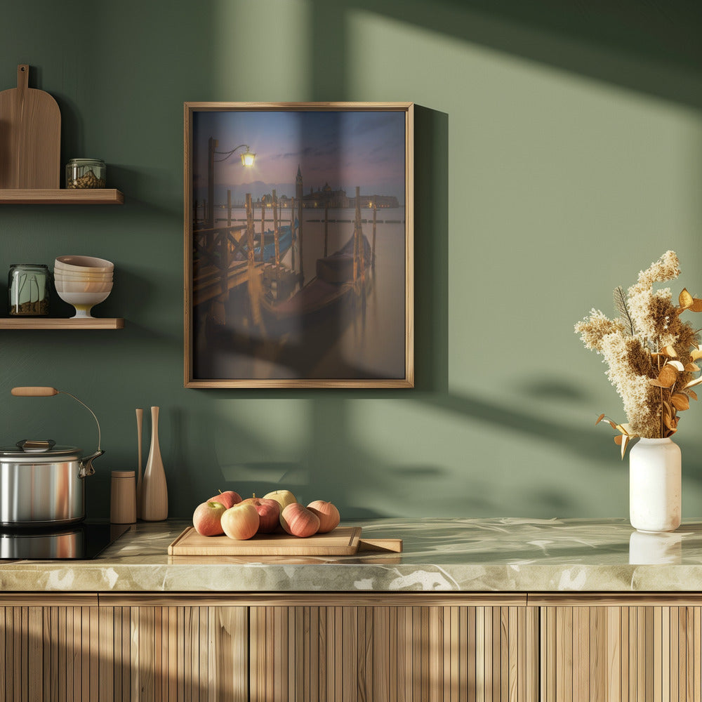 VENICE Gondolas during Blue Hour Poster