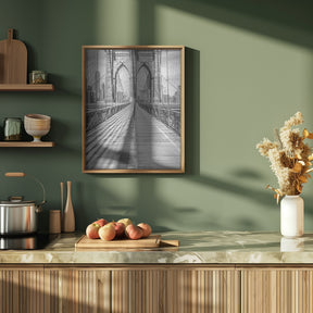 NEW YORK CITY Brooklyn Bridge - upright slim panorama Poster