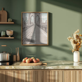 NYC Brooklyn Bridge Panorama | urban vintage style Poster