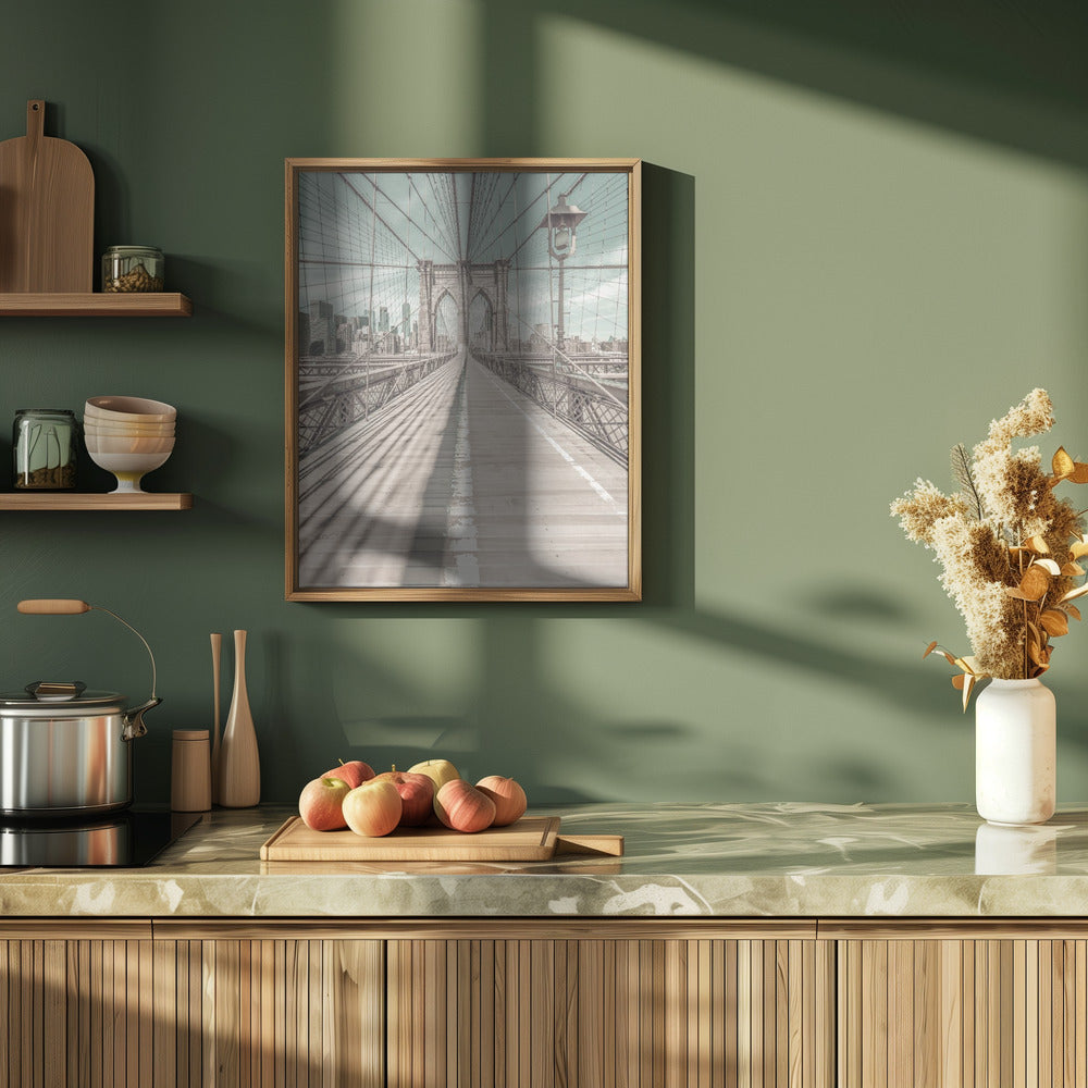 NEW YORK CITY Brooklyn Bridge | urban vintage style Poster