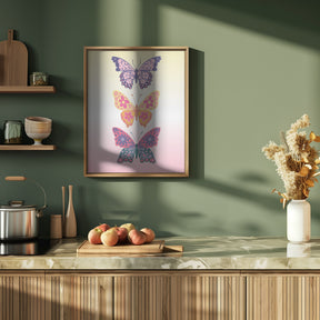 Colorful floral butterflies II Poster