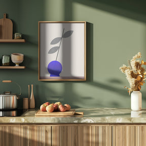 Blue round vase Poster