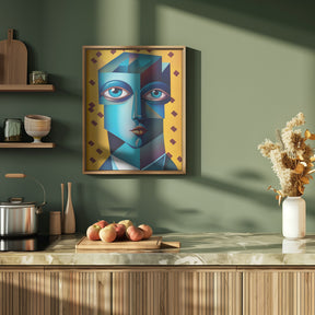 Cubist Abstract Face Poster