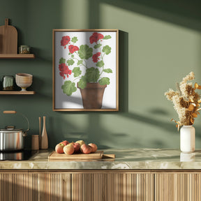 Red Geranium Poster