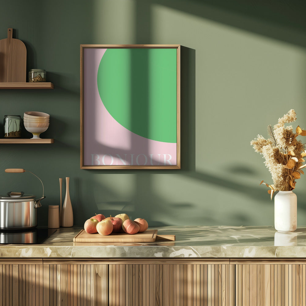 Bonjourpinkgreen Size24x36 Poster