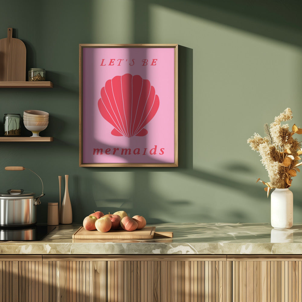 Mermaidspinkred Ratioiso Poster