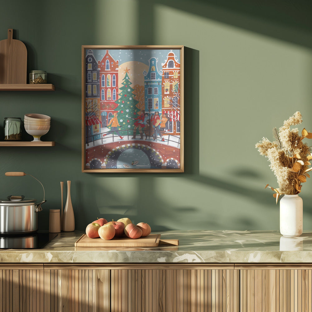 Snowfall in Amsterdam Poster