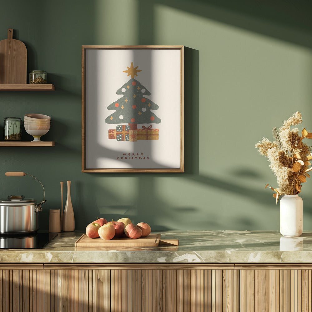 Christmas tree with gifts Poster