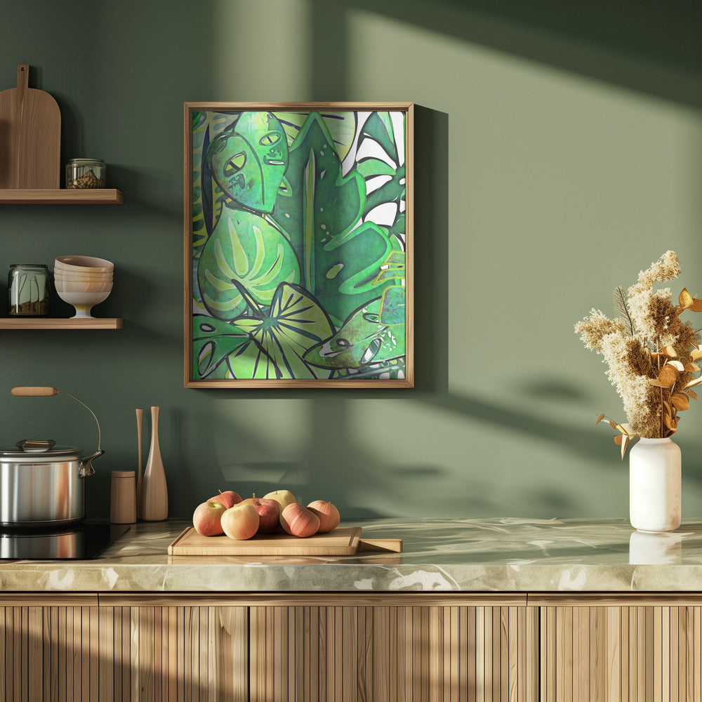 Lush Bohemian Tropical Leaves Poster