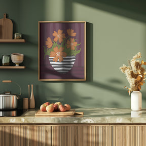 Striped Vase Poster