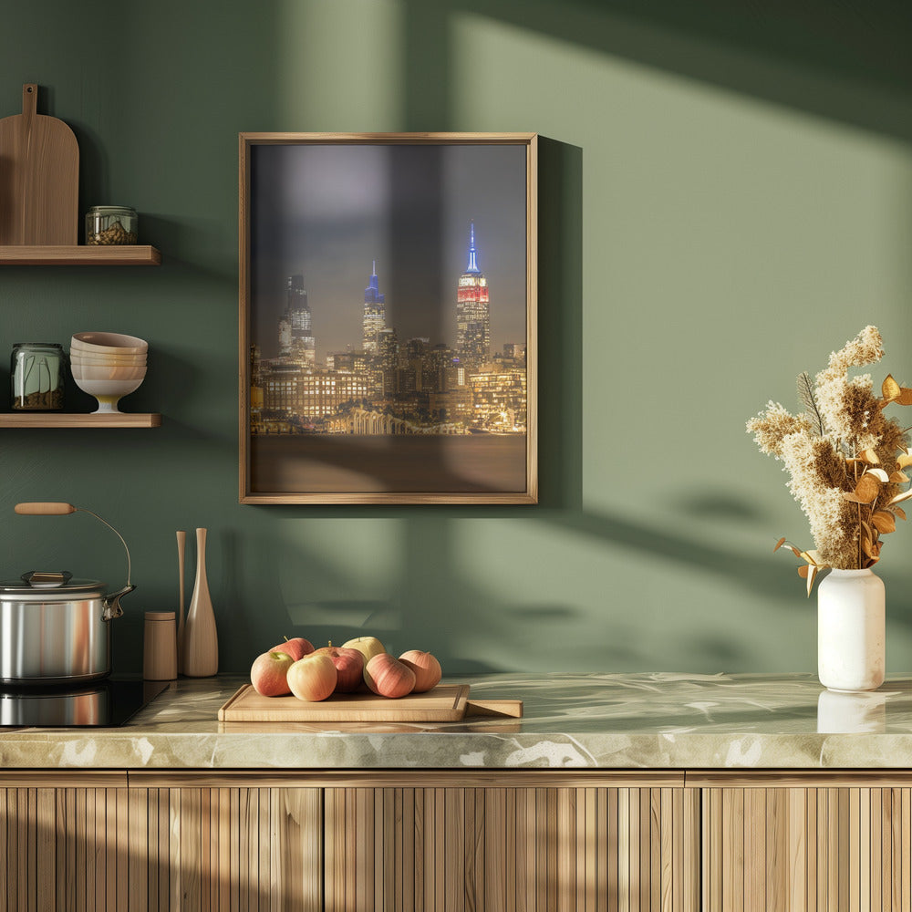 Magnificent midtown Manhattan skyline with Little Island Poster