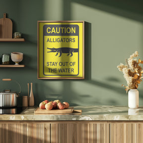 Caution   Alligators Poster