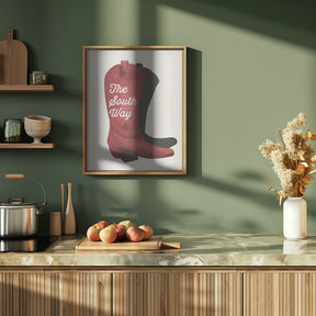 Cowgirl red boot print Poster