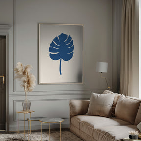 Monstera Canvas Blue Poster