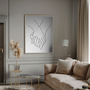 Holding Hands Lines Poster