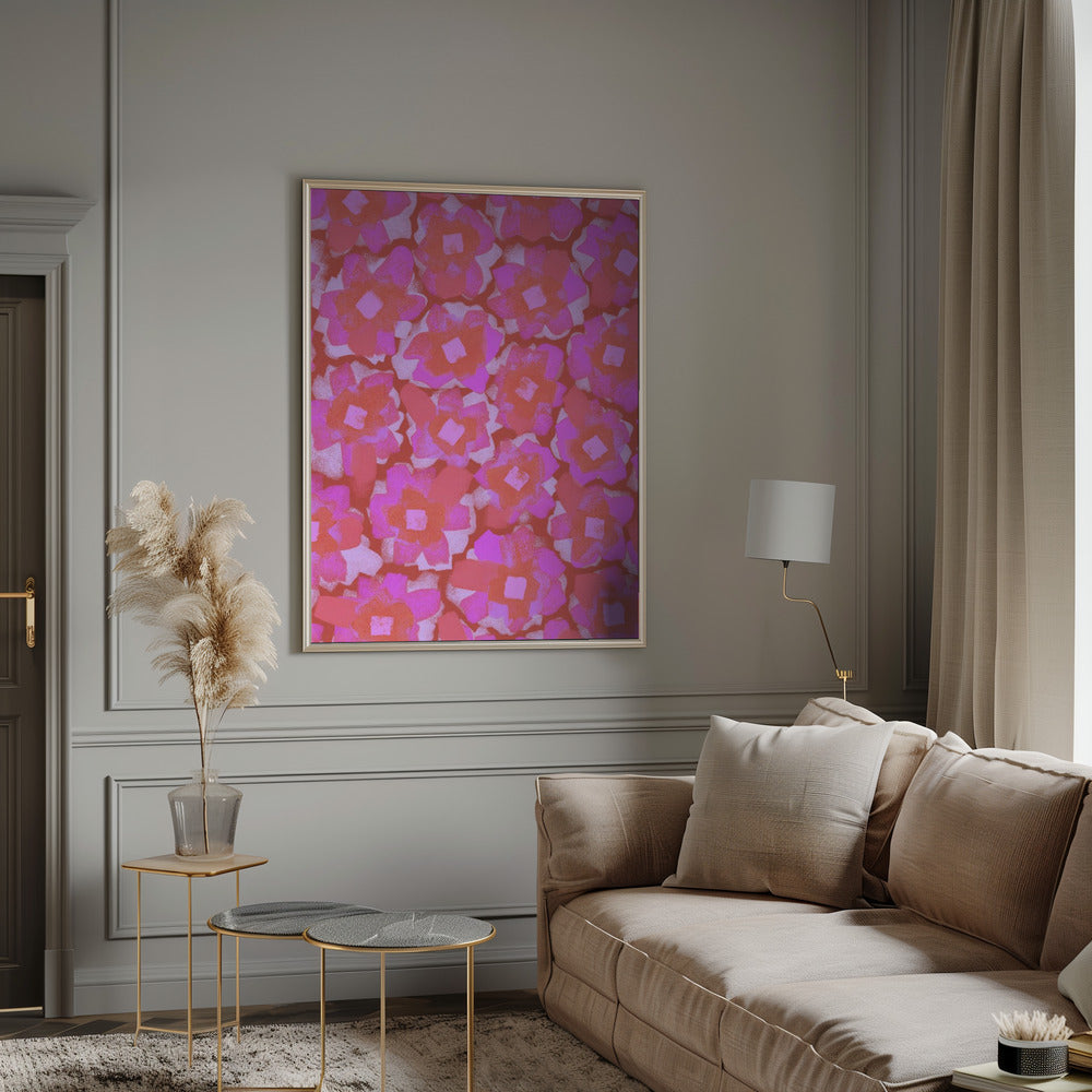 Cute Pink Blossom Pattern Poster