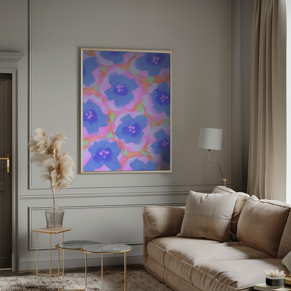 Purple Flowers Pattern Poster