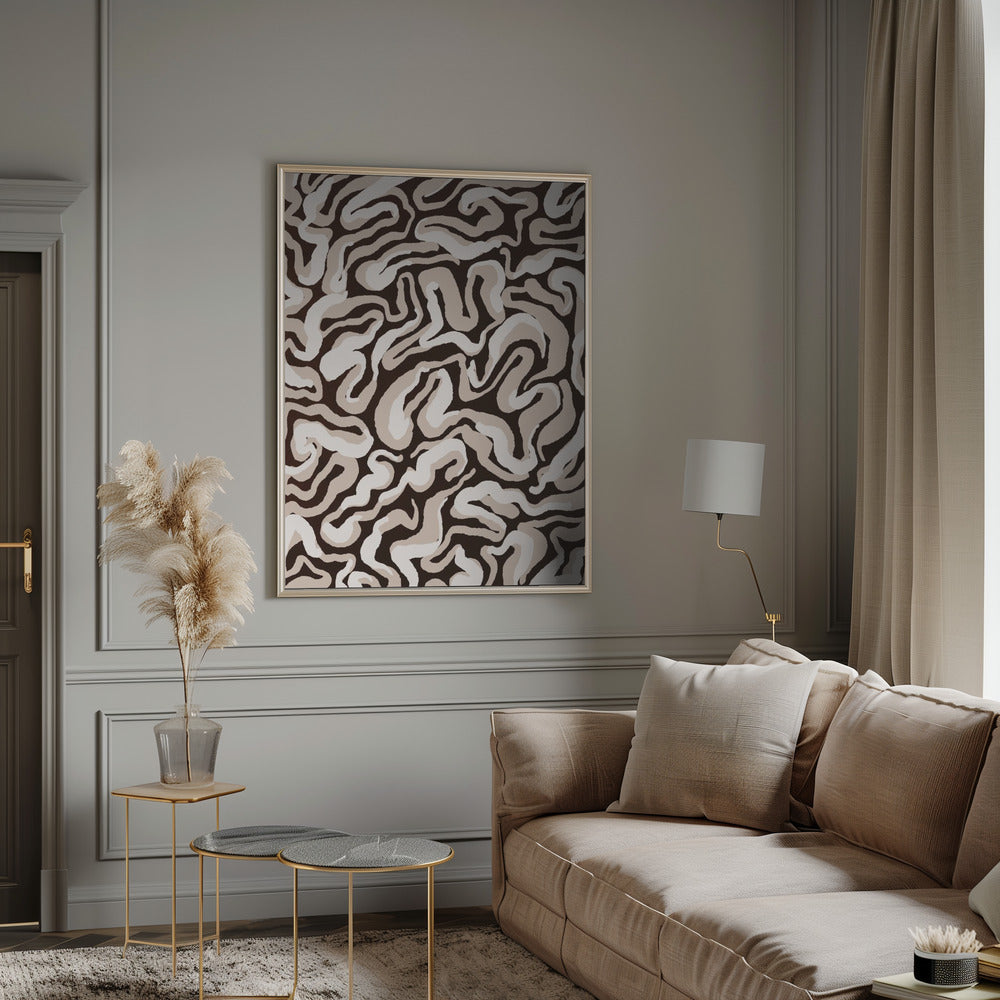 White Beige Pattern Poster