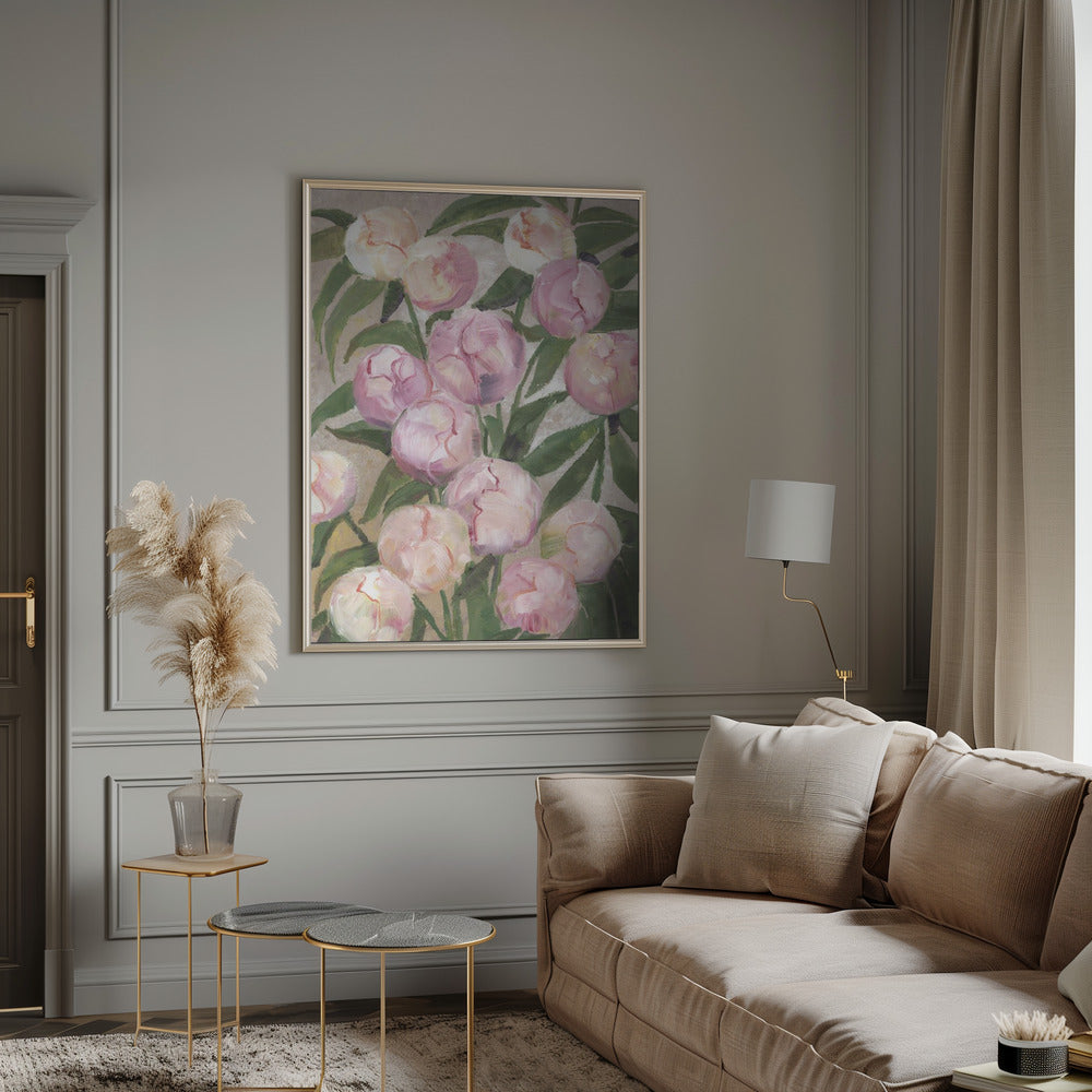 Valenty painterly peonies Poster