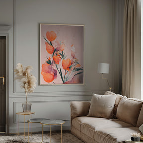 Orange Tulips Poster