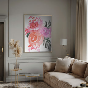 Maeko loose watercolor florals I Poster