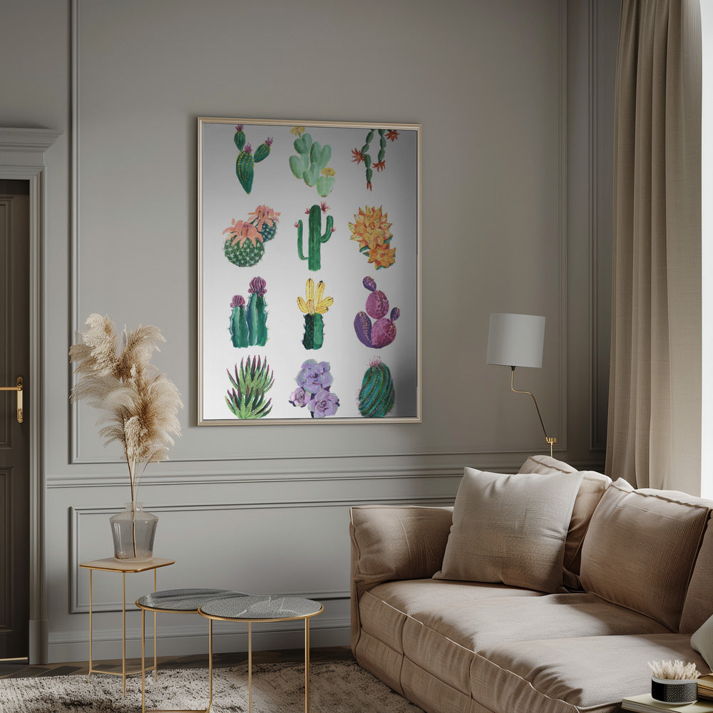 Collection of cacti Poster