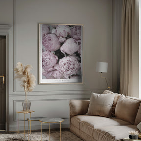 Smile and dream peonies Poster