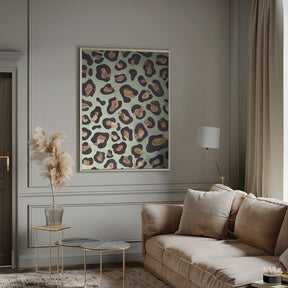 Gold leopard print green Poster