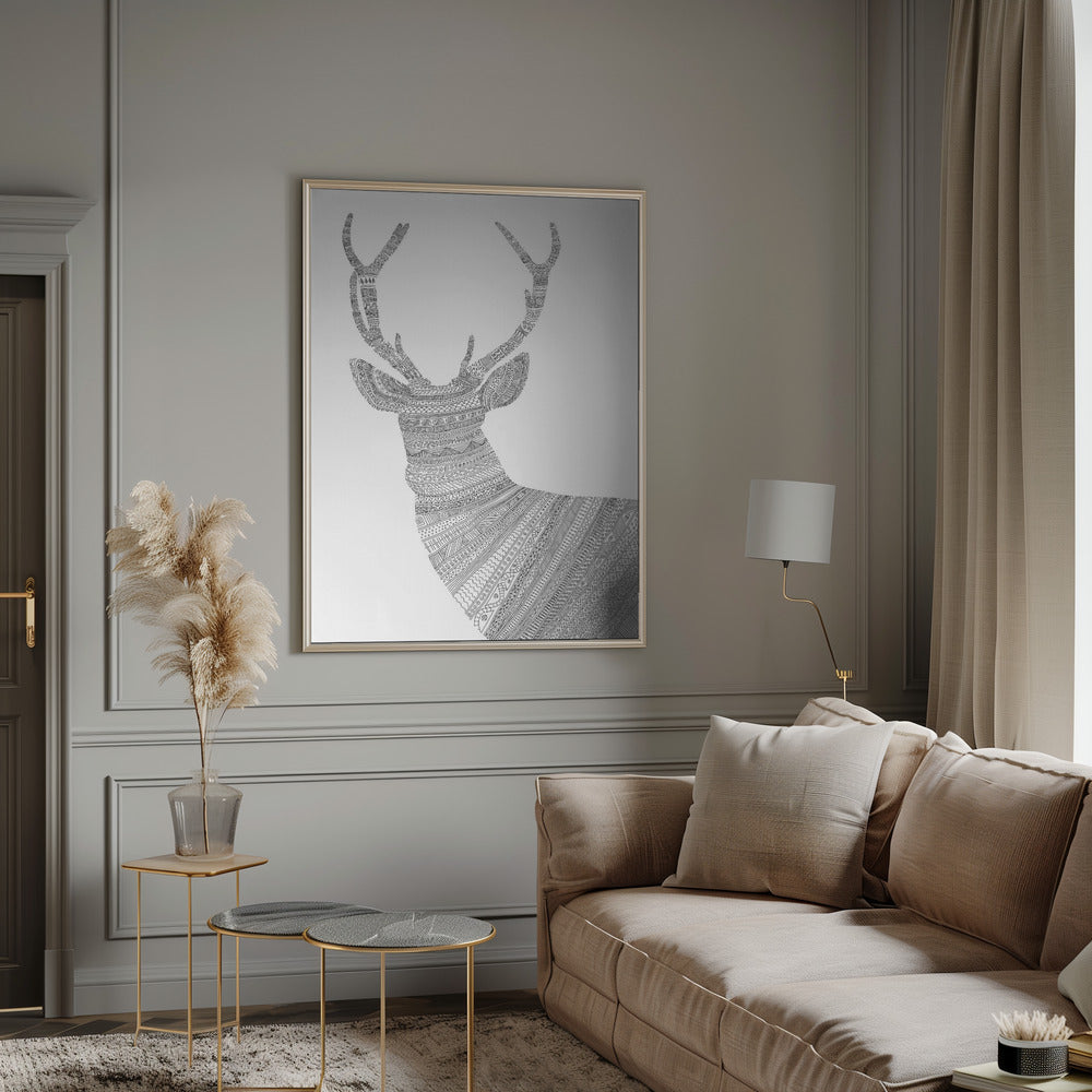 Stag White Poster