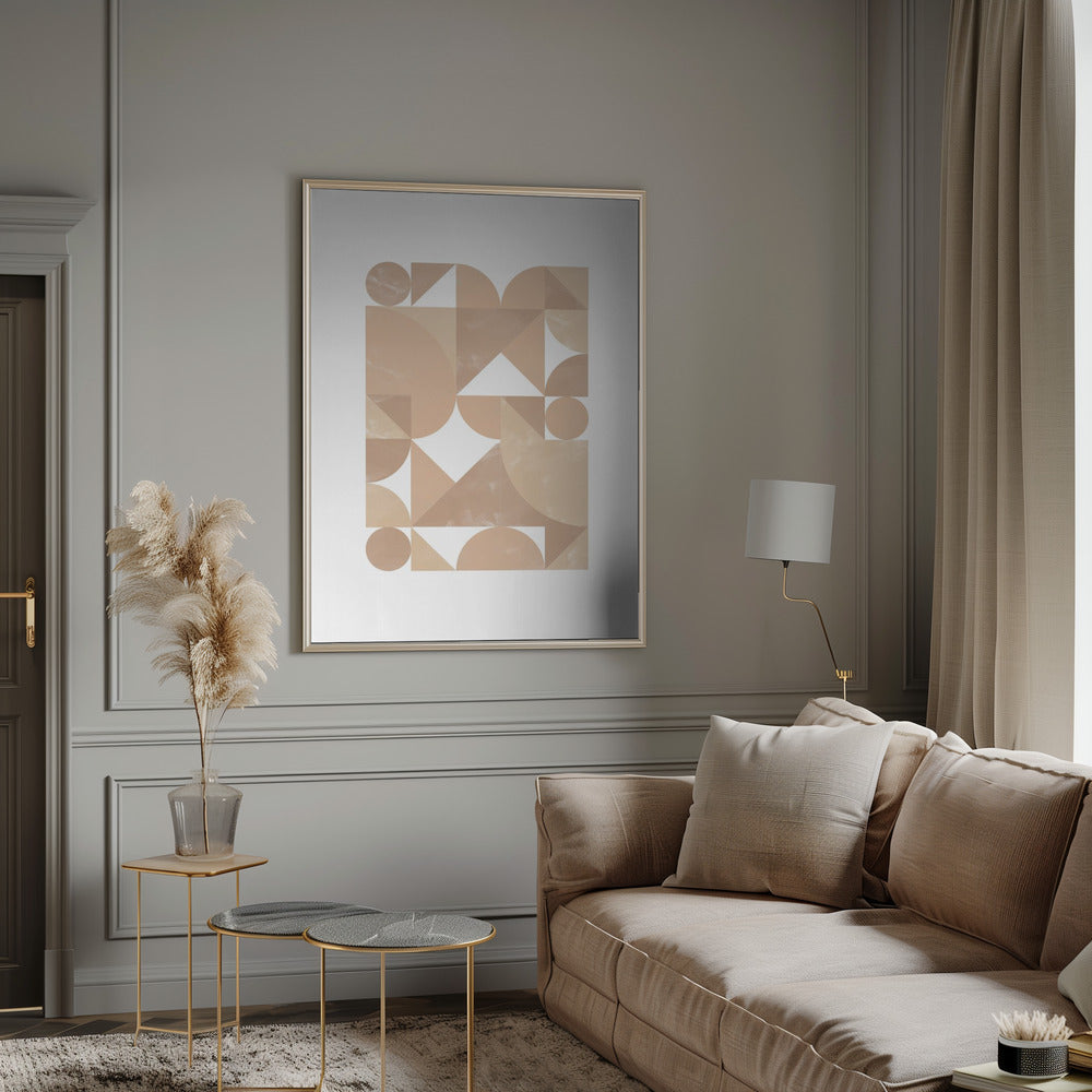 Beige Geometric Art Poster