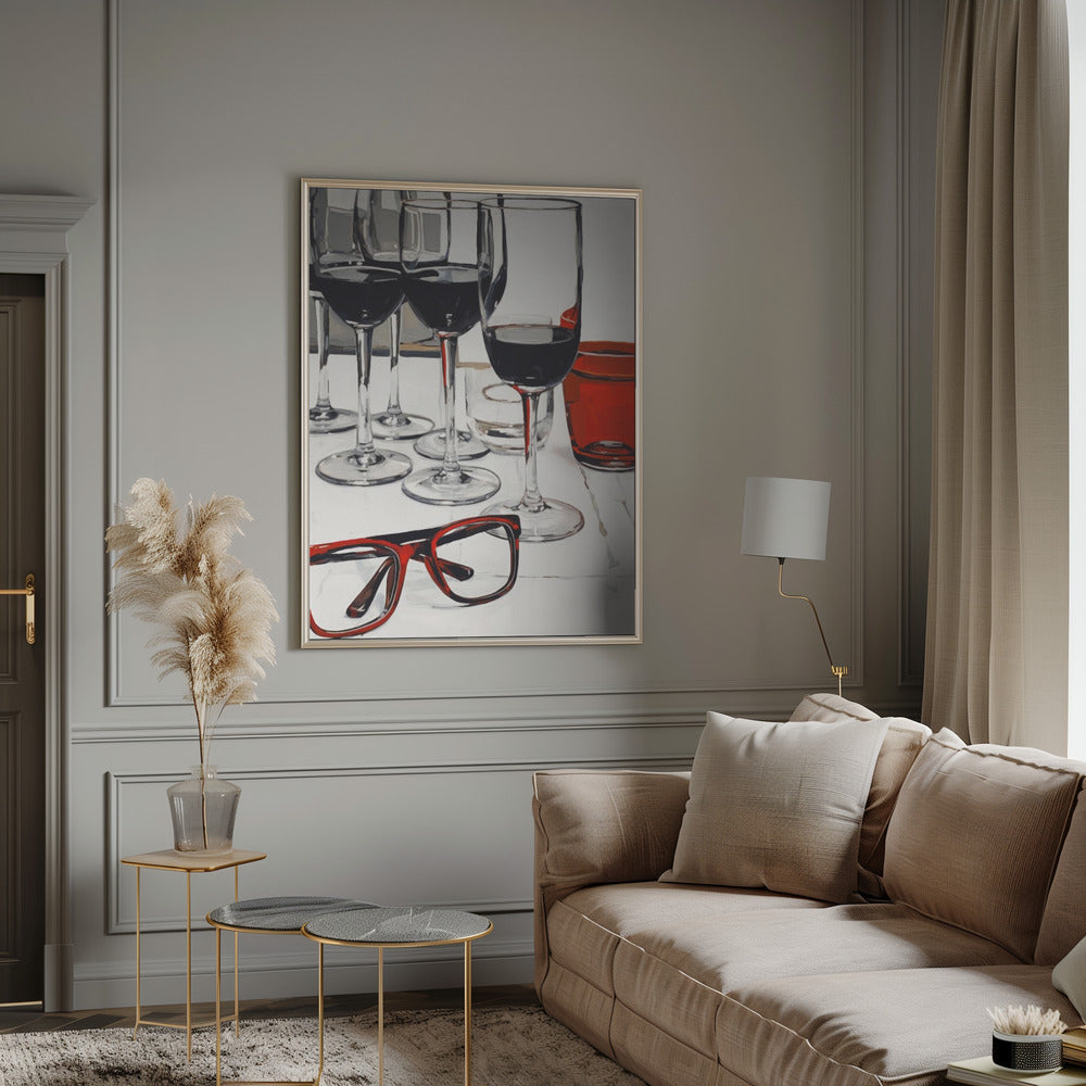 Still Life With Red Glasses Poster