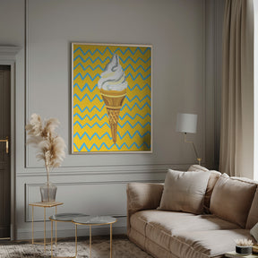 Ice Cream Yellow Zigzag Poster