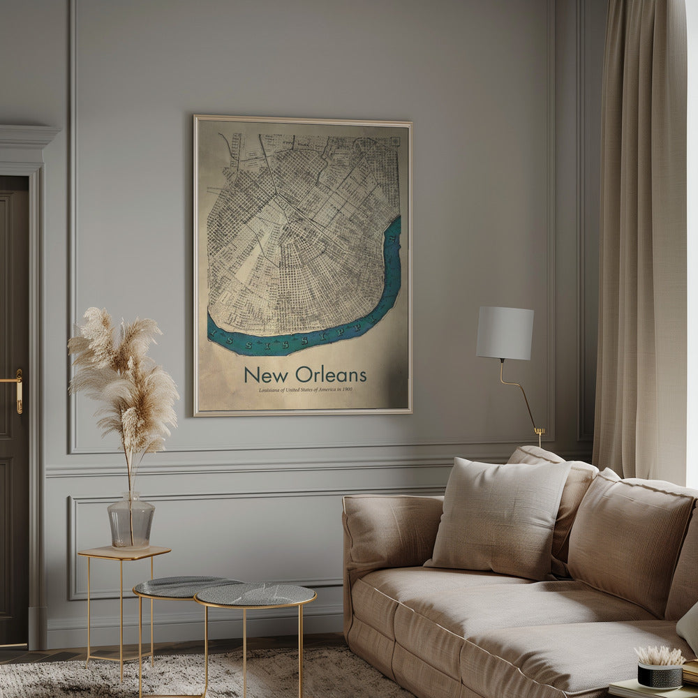 New Orleans map Poster