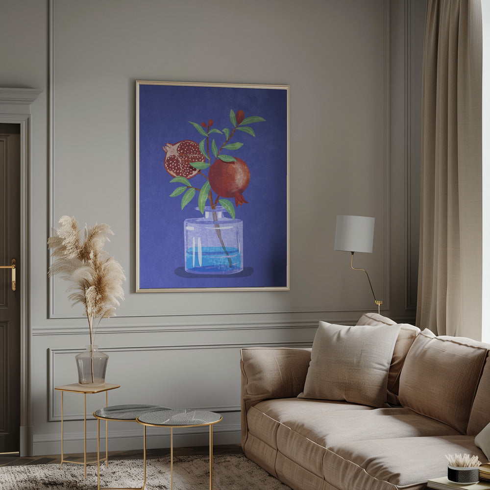 pomegranate in Vase Poster