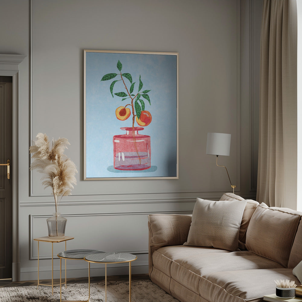 Peach Tree in Vase Poster