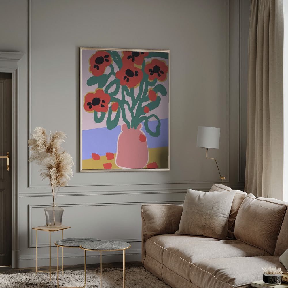 Poppy In Pink Vase Poster