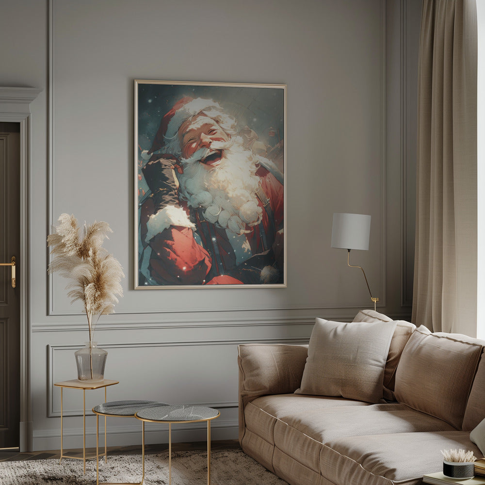 Laughing Santa Poster