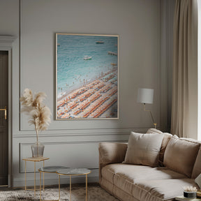 Positano Beach Scene Poster